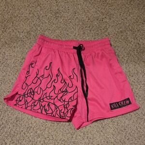 Kill Crew Athletic Shorts with Black Flame Design